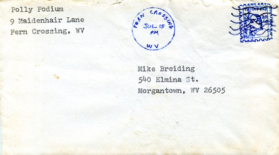 Letter from Polly Podium of Fern Crossing WV - July 25th 1983