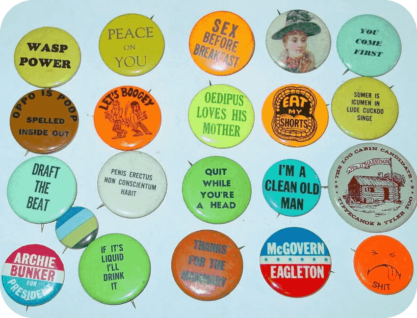 1960s era buttons