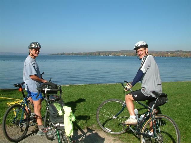 Tim and Pete at old Celron Park site, Jamestown - October 2003