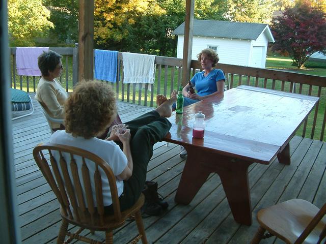 Ladies lounging on the deck