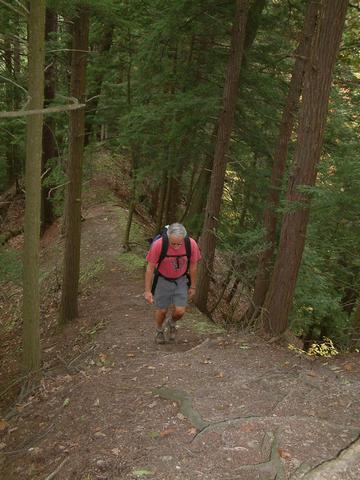 Pete negotiating steep slope