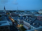 View into the French Quarter from the top of the Omni Royal Orleans Hotel.