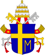 Coat of Arms of Pope John Paul IIThe letter M is for Mary, Jesus' mother.