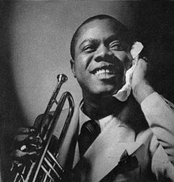 Louis Armstrong, famous New Orleans Jazz musician.