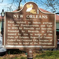 New Orleans is a historic city. Sign at Jackson Square in the French Quarter