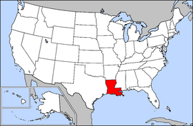 Map of the U.S. with Louisiana highlighted