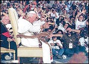 Pope John Paul II met a quarter of a million young people in Toronto in 2002