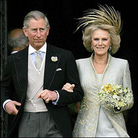 The Prince of Wales and the Duchess of Cornwall following their civil wedding in Windsor, England.