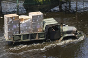 A National Guard truck brings relief supplies to the Superdome, Aug 31.