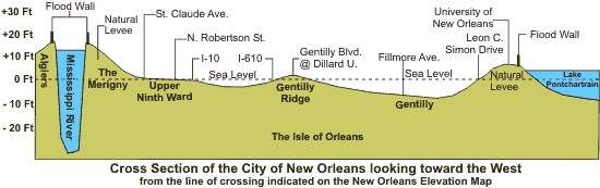 New Orleans Elevation Cross Section