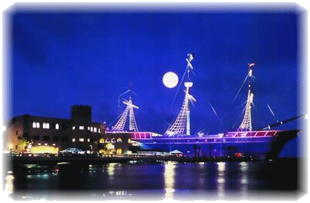 Treasure Bay Casino & fort in Full Moon Light ... the best in Biloxi Casinos