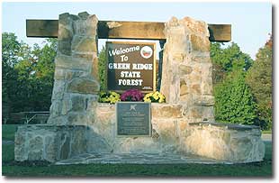 A photo of the entrance sign at Green Ridge.