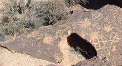 Petroglyphs on a Bishop Tuff tableland