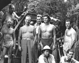 Johnny Weissmuller with film crew.