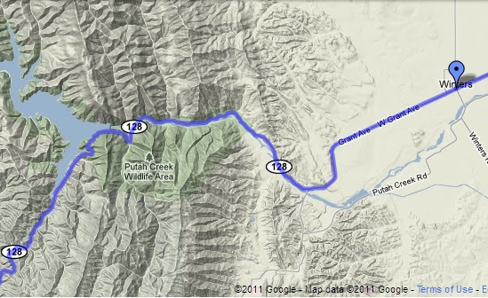 Winters to Lake Berryessa