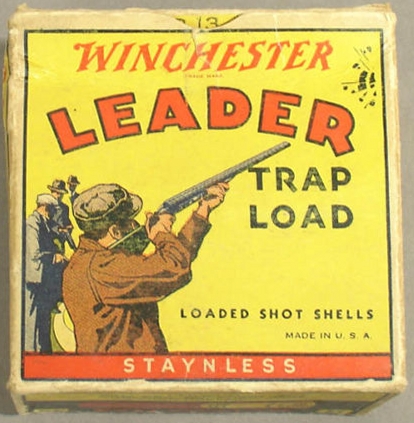 Vintage Winchester LEADER Trap Load Shot Gun Shell Box