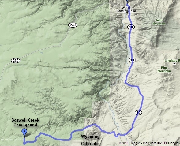 Route: Woods Landing to Boswell Creek - Google Maps