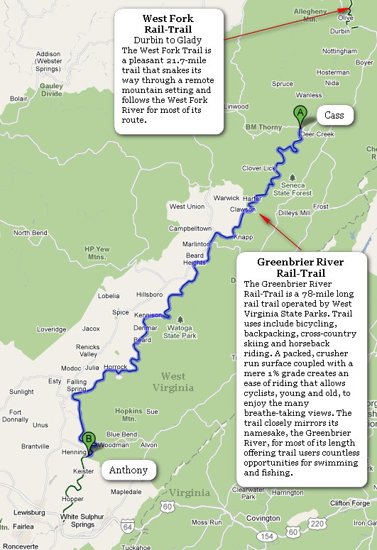 Greenbrier and West Fork Rail-Trails