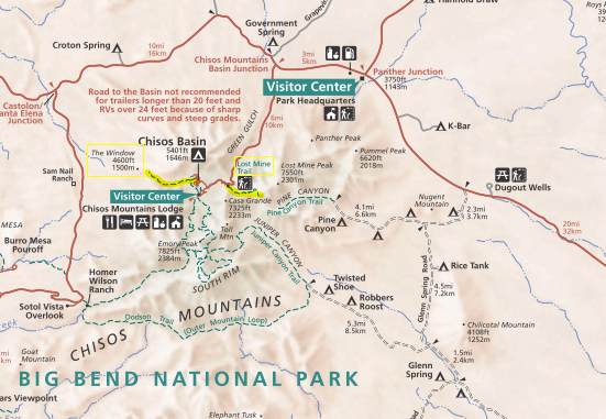 Chisos Basin from NPS map