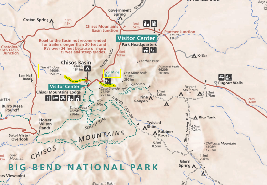 Chisos Basin from NPS map Chisos Basin from NPS map