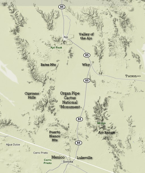 Aho area terrain map