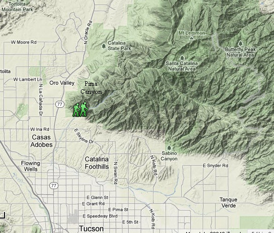 Pima Canyon Area map