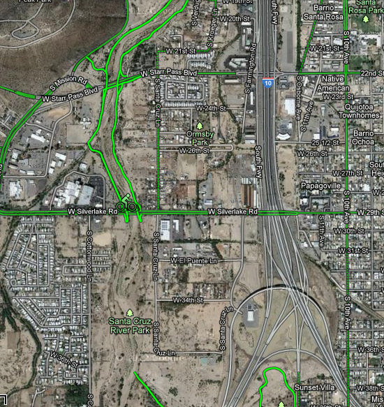 Santa Cruz River Park - 29th Street terminus Santa Cruz River Park - 29th Street terminus