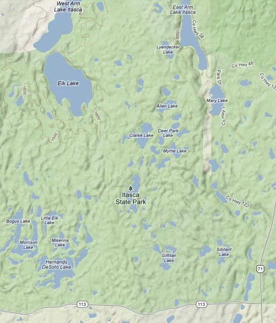 Location of Itasca State Park MN