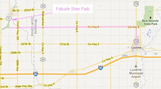 Location of Palisades State Park