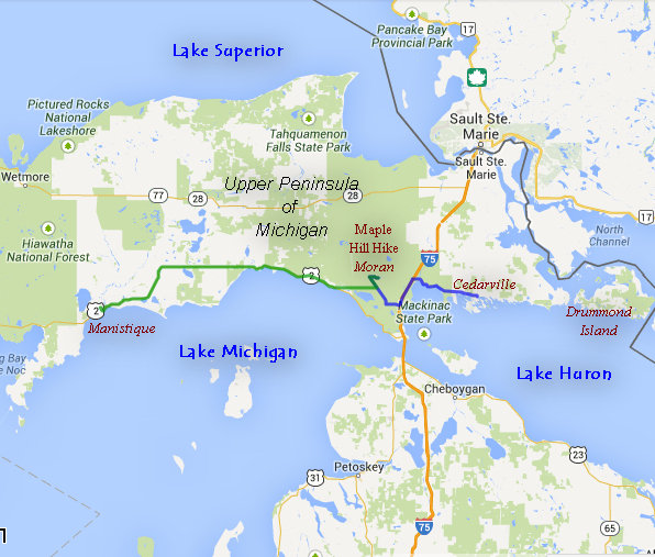 Cedarville-Moran-Manistique Route Map Cedarville-Moran-Manistique Route Map