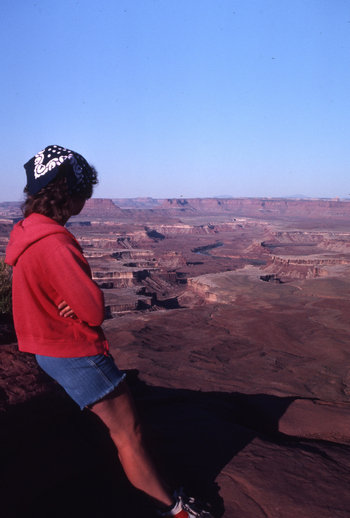 Betsy at the Green Valley overlook: May 1982 Betsy at the Green Valley overlook: May 1982