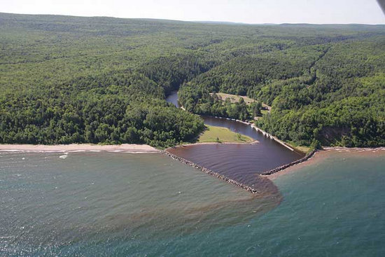 Aerial image of the Black River shoreline Aerial image of the Black River shoreline