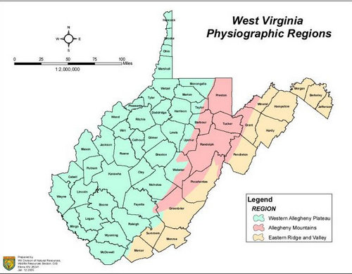 Physiographic Regions of West Virginia