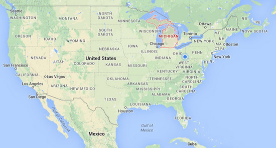USA with Michigan highlighted USA with Michigan highlighted