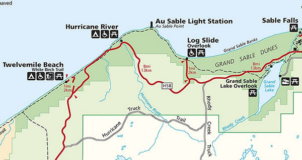 Au Sable hike - Google earth image