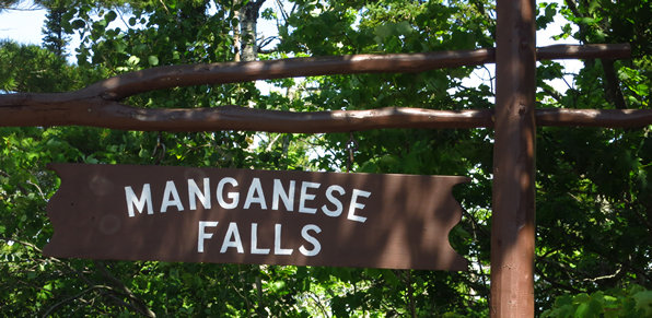 Manganese Falls Sign - Brockway Mountain in the Keweenaw Peninsula