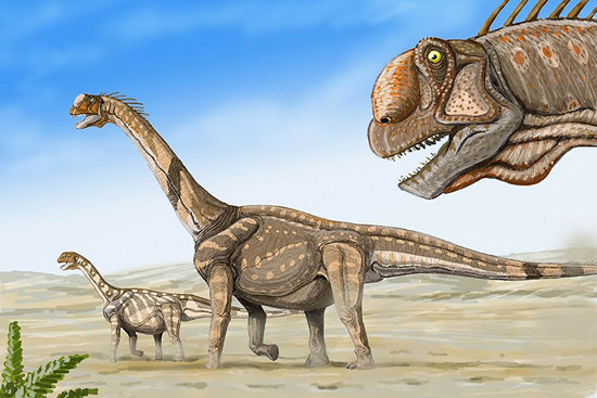 Life reconstruction of a Camarasaurus supremus herd by Dmitry Bogdanov