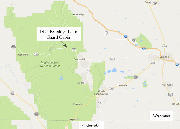 Map to Little Brooklyn Lake Guard Cabin
