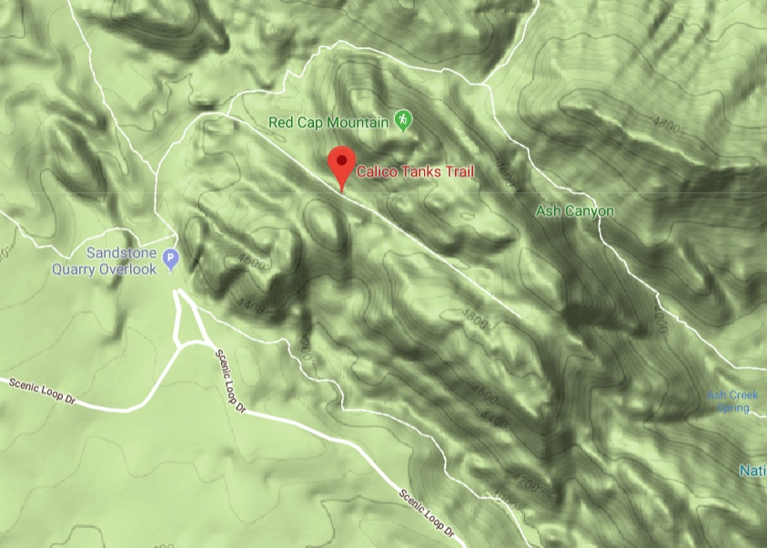 Calico Tanks Trail Map
