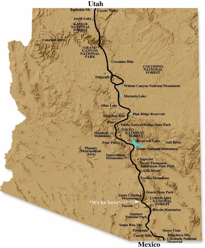 Arizona Trail overview map