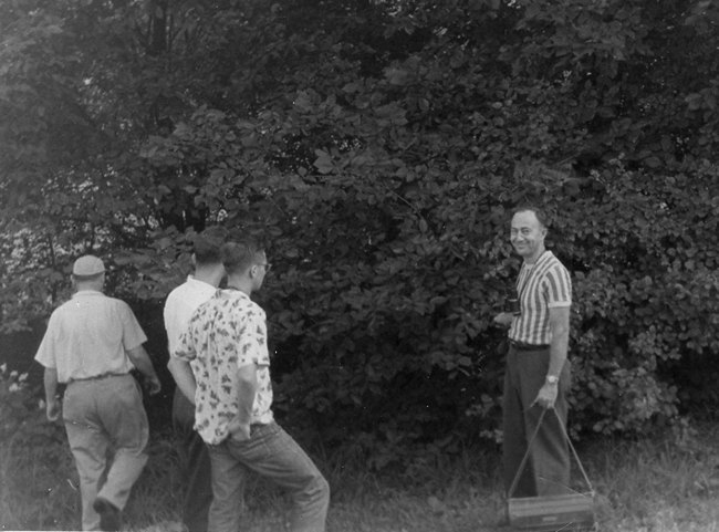George H. Breiding leading his first Oglebay Nature Walk - 1950