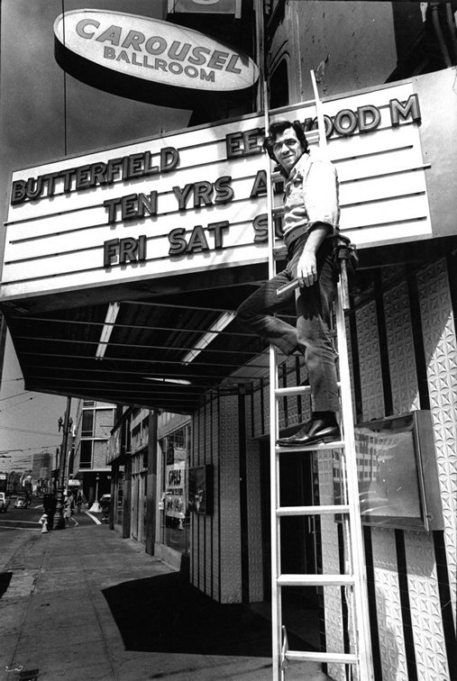 Rock promoter Bill Graham at the Fillmore West, which was formerly the Carousel Ballroom, on July 2, 1968