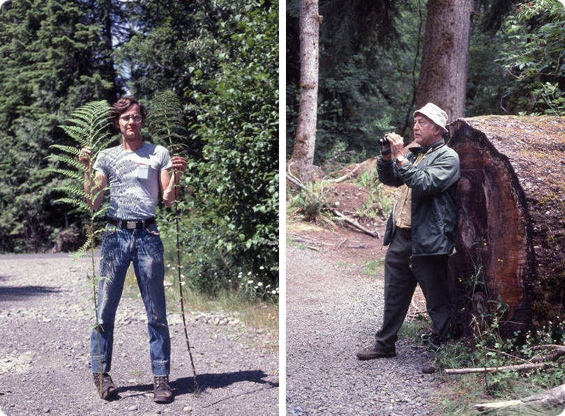 Mike and George Breiding birding and ferning in the Olympic Peninsula - August 1979