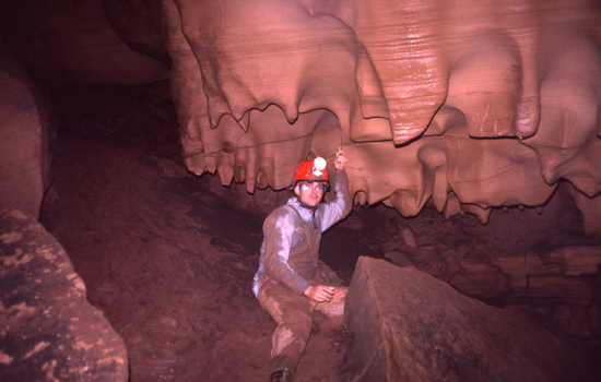 March 1980 - Mike Breiding Exploring Bowden cave in Randlph county West Virginia