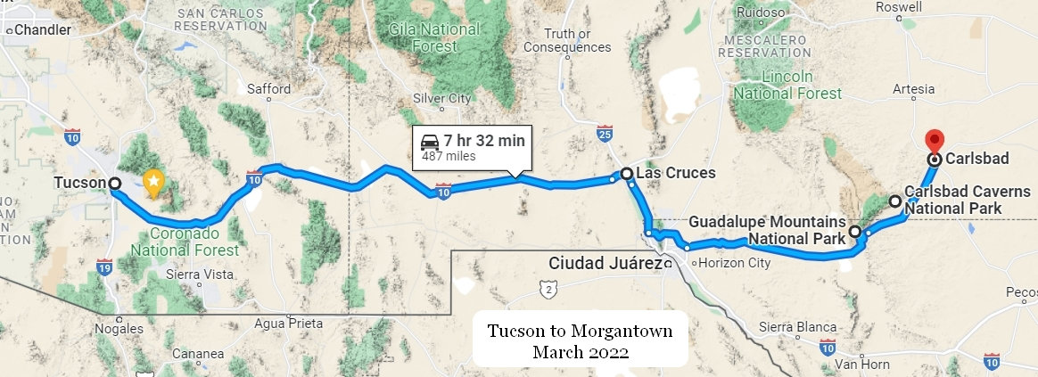 Tucson to Carlsbad New Mexico