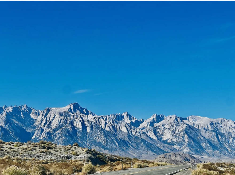 A view of the eastern edge of the Sierras in the vicinity of the town of Lone Pine in the Owens Valley