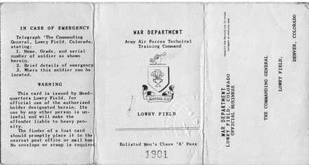 Lowry Airfield Base Pass