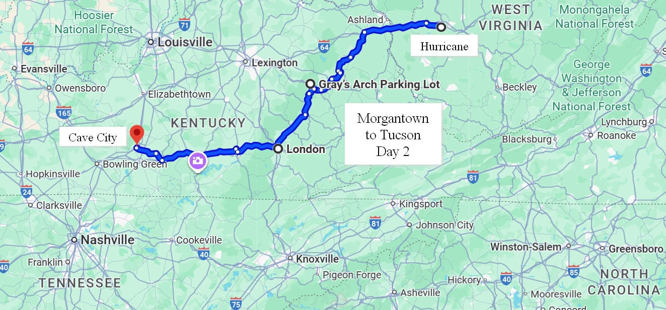 Hurricane WV to Cave City KY